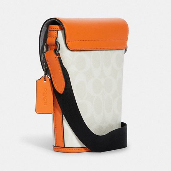 Coach Track Small Flap Crossbody In Signature Canvas - Picture 2 of 4